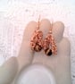 Rose Gold Byzantine Chain Maille and Tigers Eye Earrings, Gift for Her