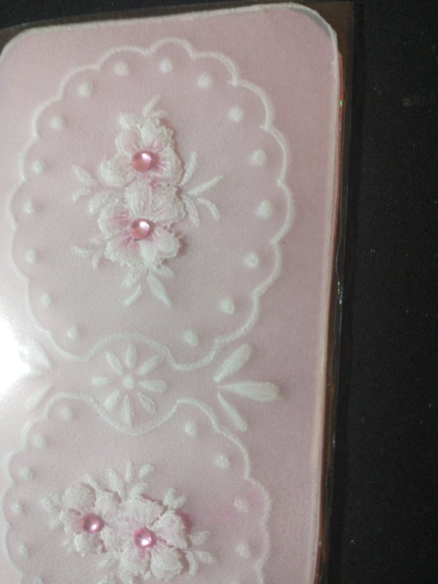 Pretty pink floral parchment bookmark