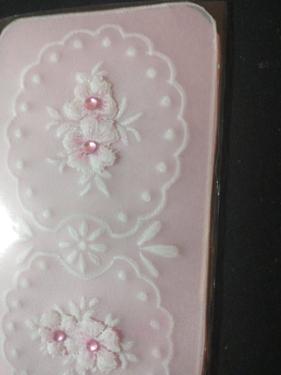 Pretty pink floral parchment bookmark
