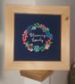 Framed Blooming Lovely Embroidery, 28 cm 