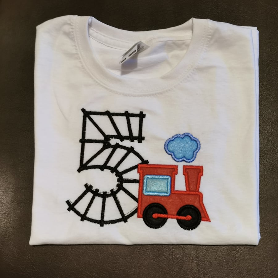 Birthday t-shirt for boys with traintruck number 