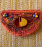 Semi Circle Wool & Silk Brooch - Image 1