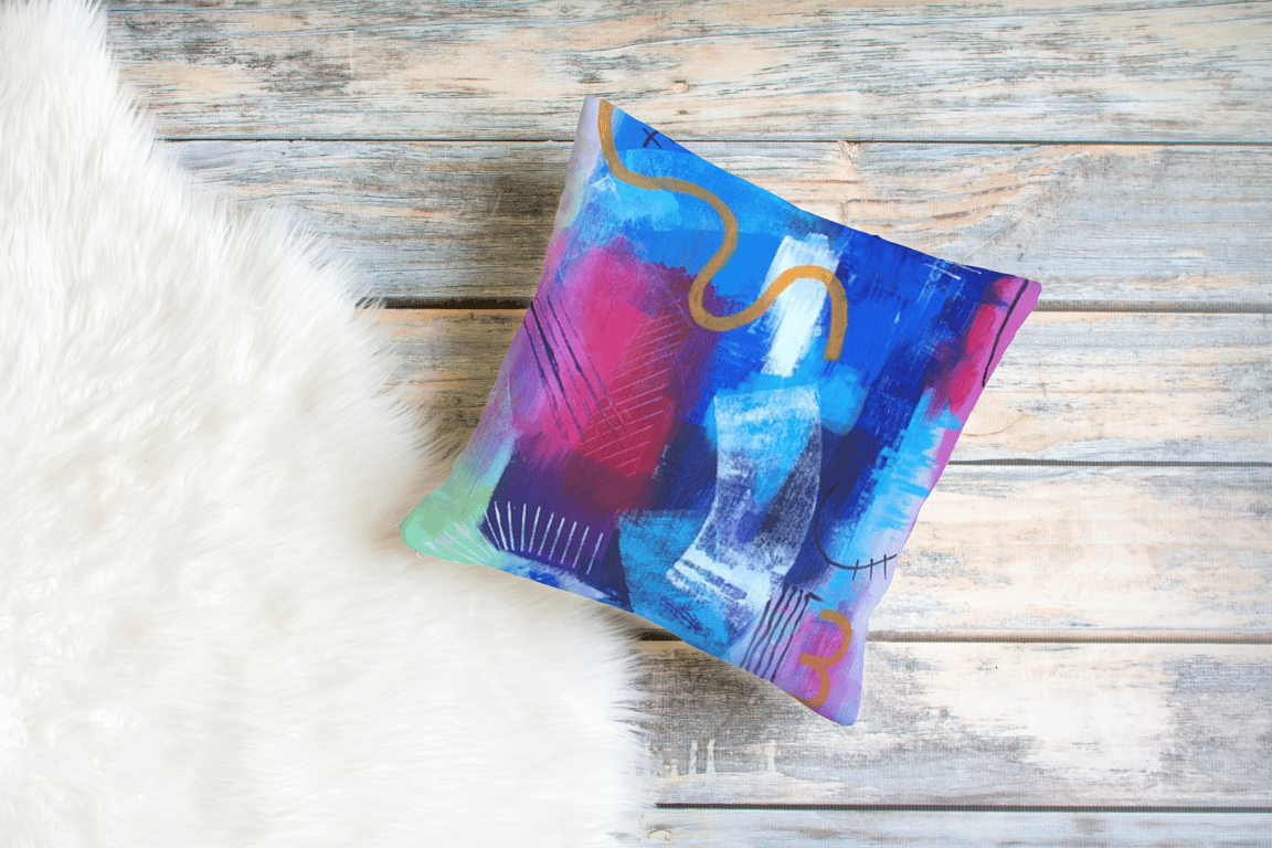  Modern Art Cushion, Original Abstract Design