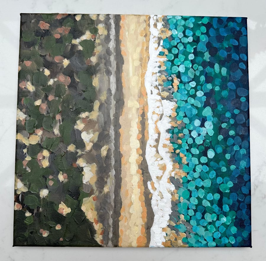 Fuerteventura Canary Islands Seascape Original Acrylic Painting 