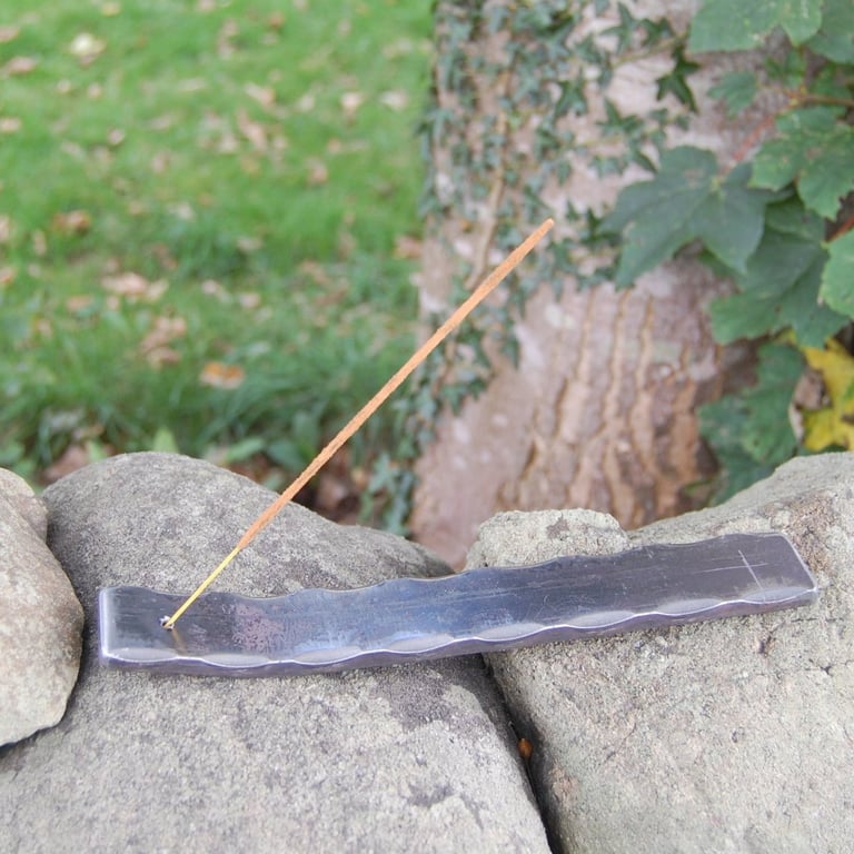 Hand Forged Steel Incense Holder - Scalloped Edge Incense Stick Holder