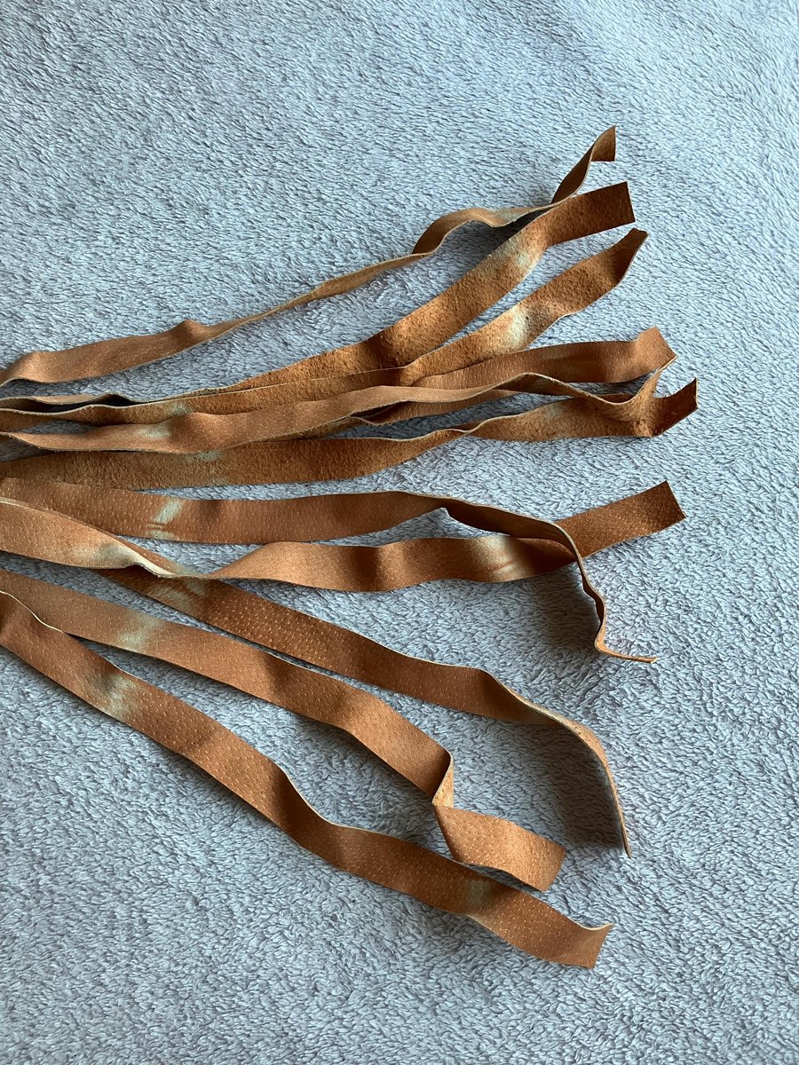 Lightweight orange - white tie dyed effect leather flogger w chrome handle 