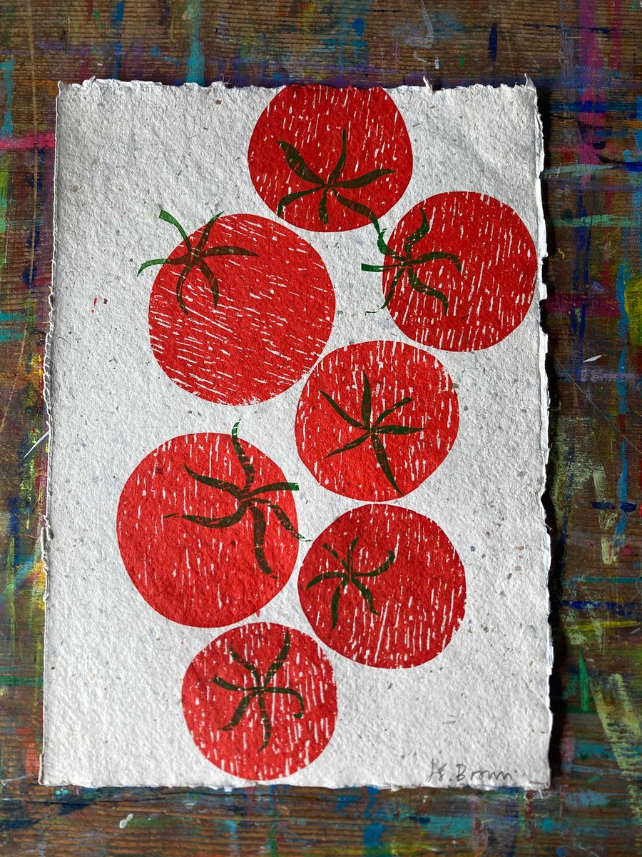 Image of Tomatoes original screen print by Jo Brown