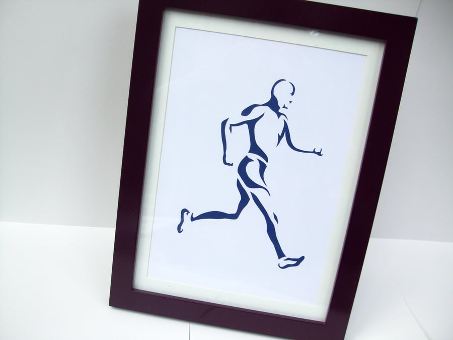 Paper cut Art - Runner Picture, Running Picture, Fitness, Sport, Artwork