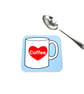 Love Coffee Cup Art Coaster, Gift for Coffee Lover - Image 2