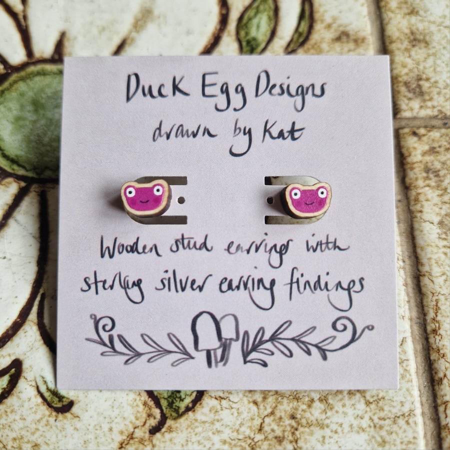 Pink Frog Earrings