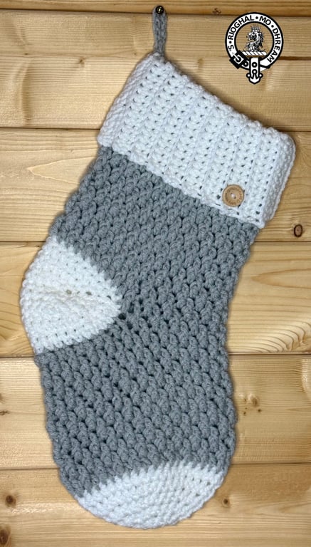 Large Silver Christmas Stocking