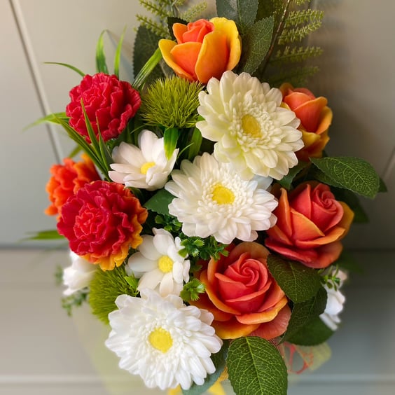 Solid Soap Flower Bouquet: Gerberas, Roses, Carnations and Daisies