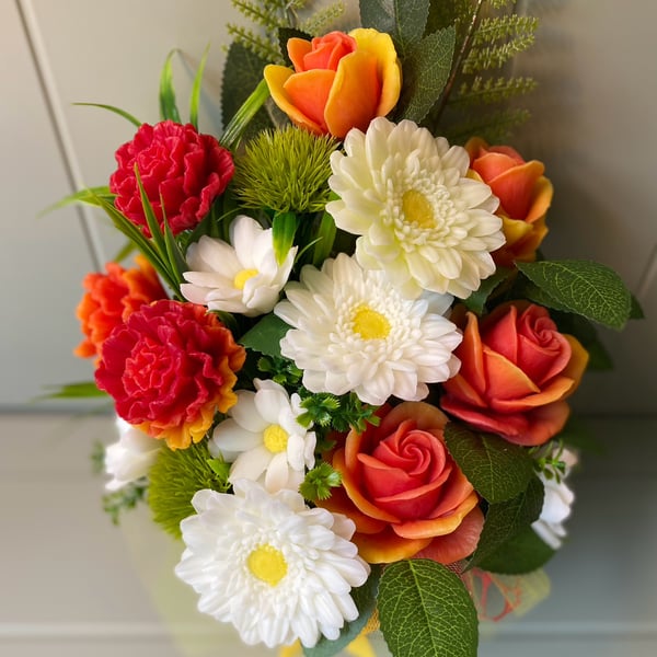 Solid Soap Flower Bouquet: Gerberas, Roses, Carnations and Daisies