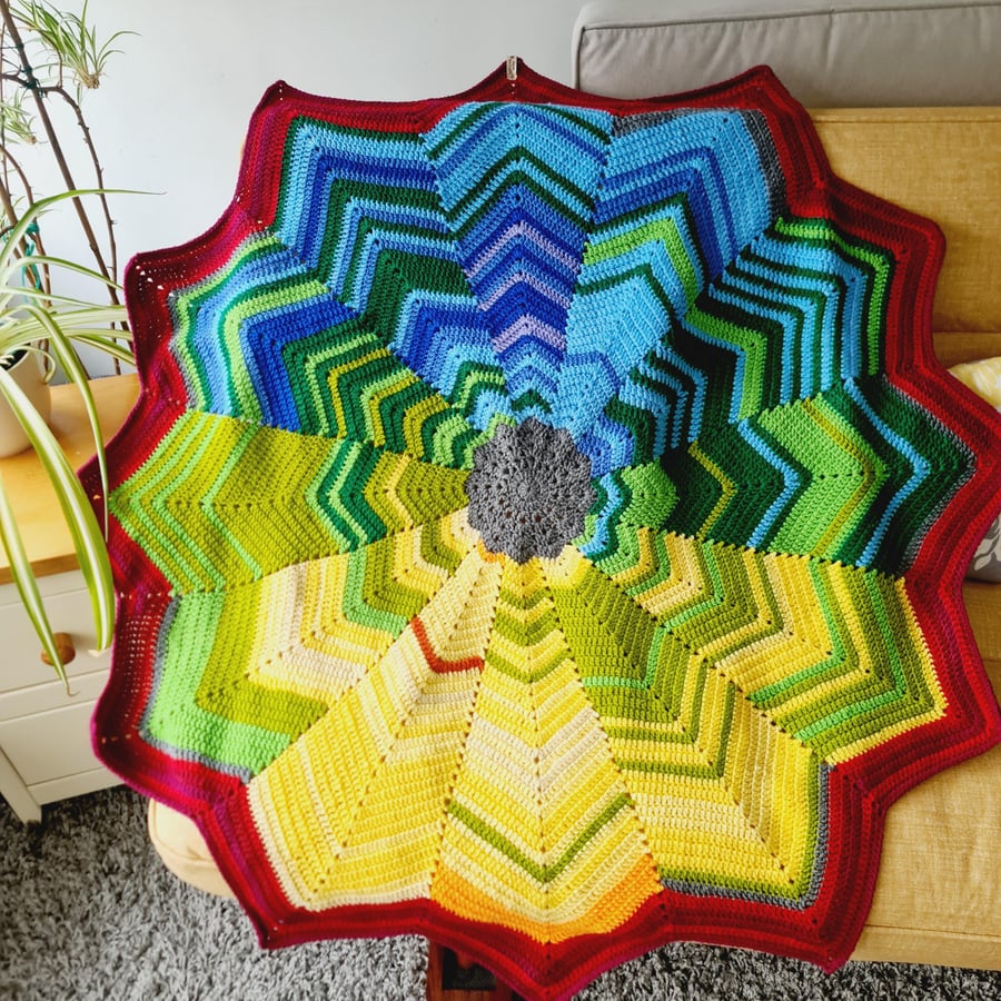 Multicoloured Star Lap Blanket, Large Rainbow Knee Warmer 