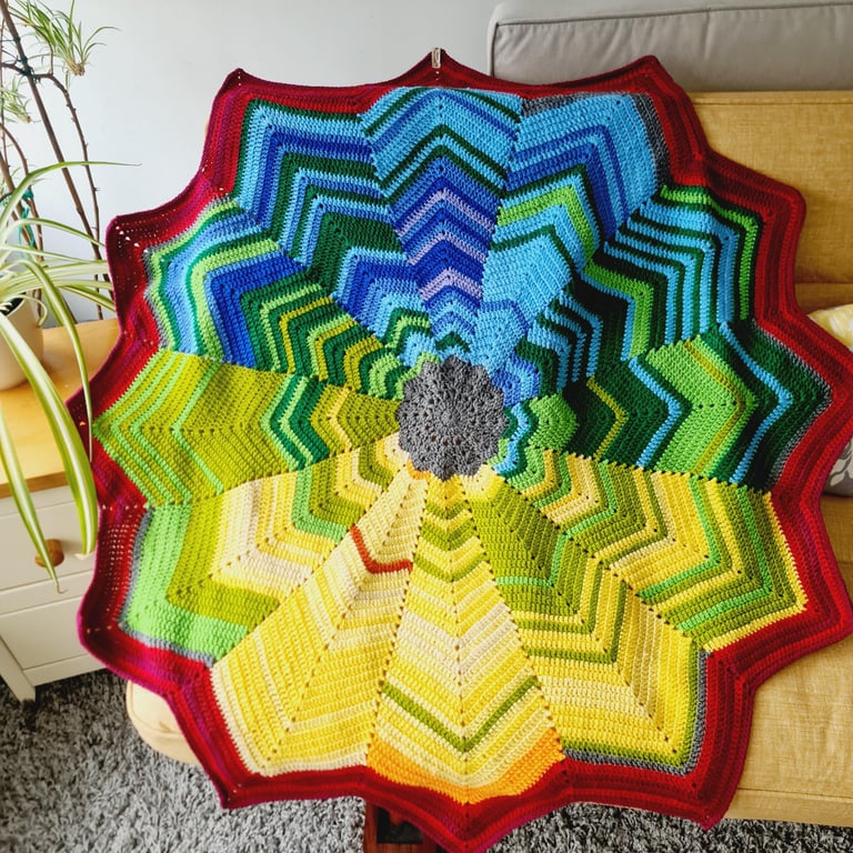 Multicoloured Star Lap Blanket, Large Rainbow Knee Warmer 