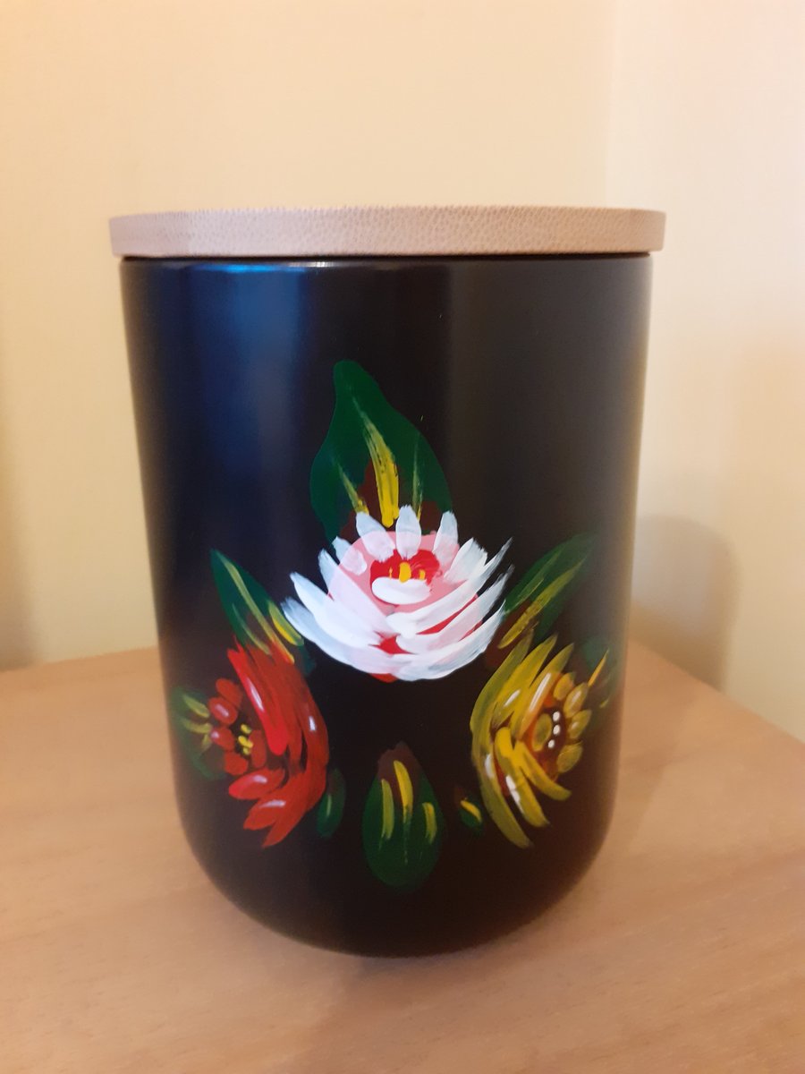 Upcycled ceramic storage jar