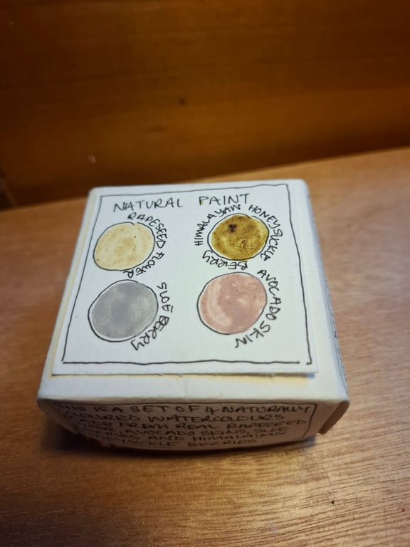Set of Four Naturally Coloured Watercolour Paints