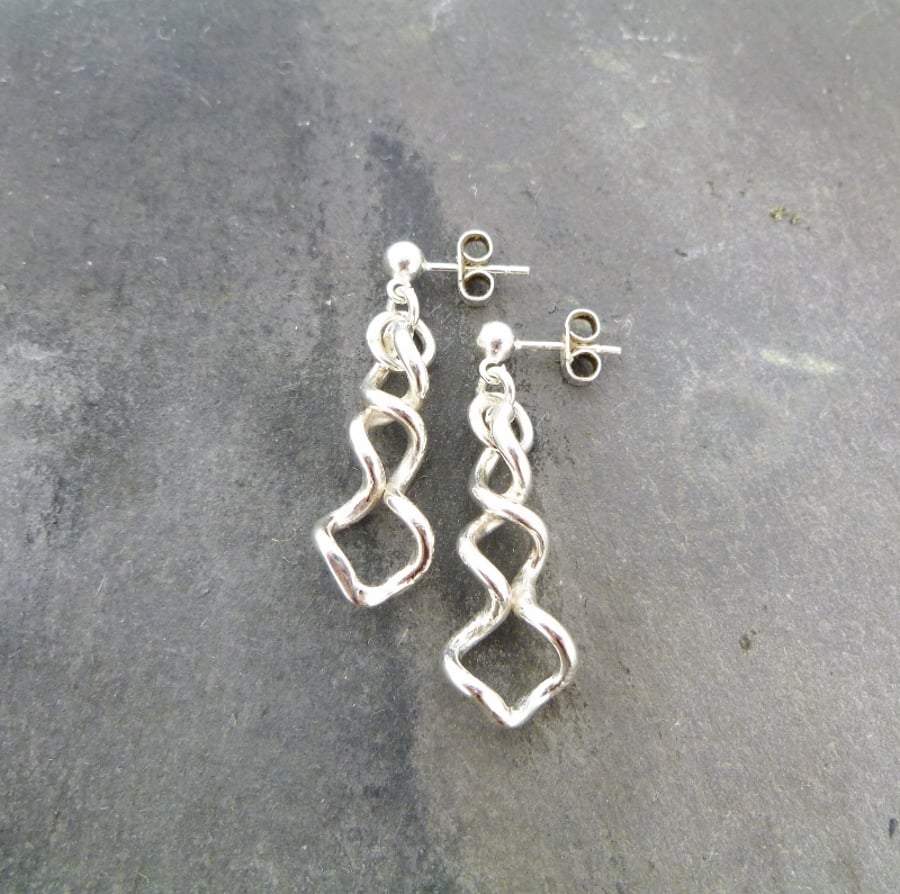 Sterling Silver Double Coil Ear-Rings