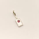 Garnet Silver Textured Pendant 