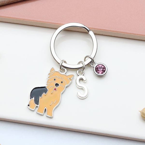 Personalised Yorkshire Terrier Keyring - Dog Lover Gift, Pet Present, Yorkie