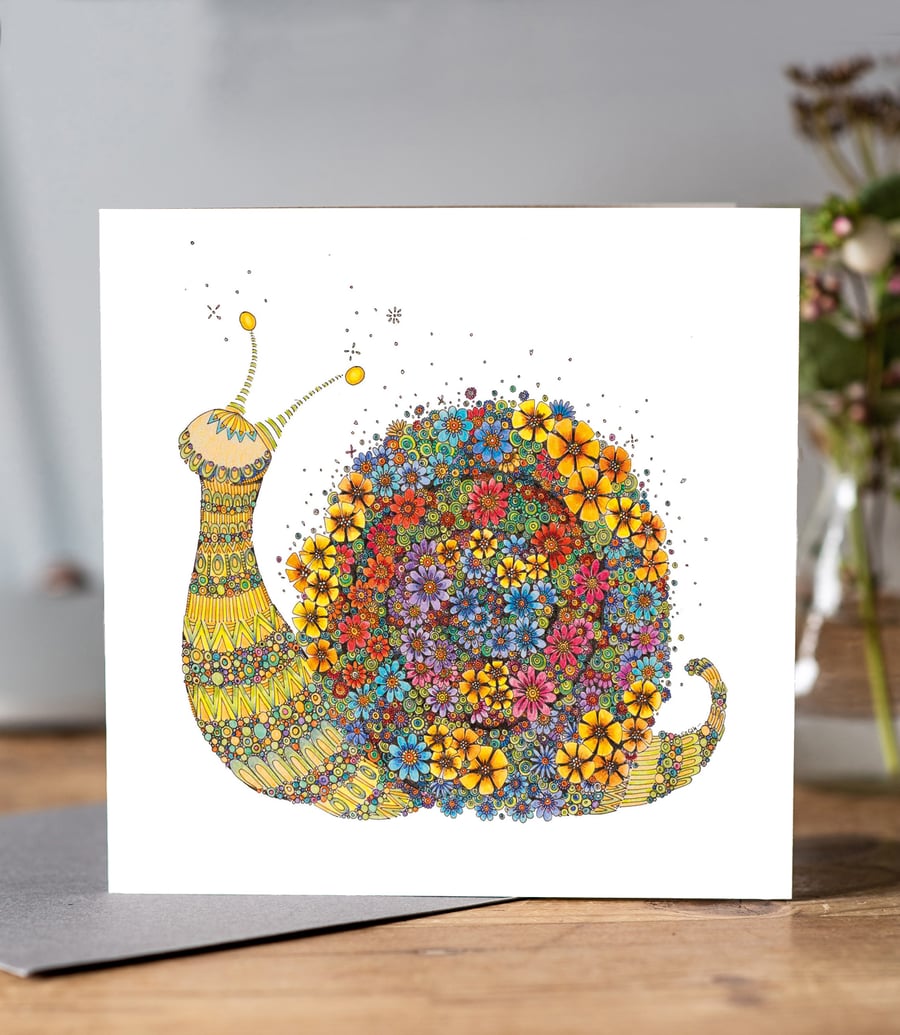 Cicely the Snail Greeting card