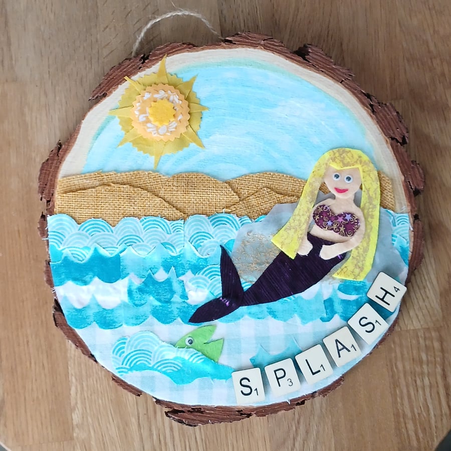 Wooden wall art mermaid - SPLASH