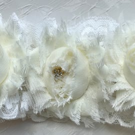 Suzette Ivory Rose Wedding Garter