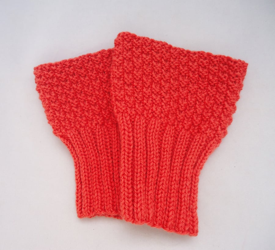 Boot Cuffs, Hand Knit Boot Cuffs, Boot Toppers in Orange