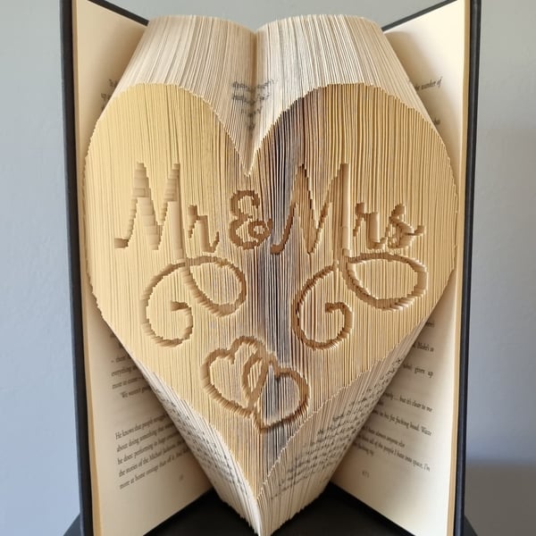 Mr & Mrs, small hearts Heart COMBI Book Folding Pattern - EMAILED PDF PATTERN