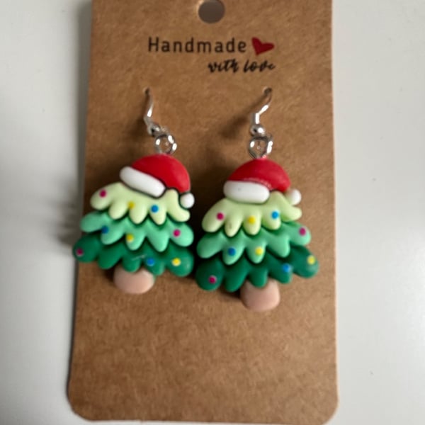 Sterling Silver Earrings - Christmas Trees - Brand New & Sealed!! 