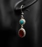 Turquoise Carnelian and sterling silver handmade gemstone bracelet - Image 9