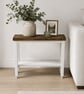 Handmade Rustic Pine Sofa Table - Dark Walnut & White Slim Small Console Table