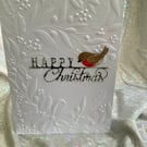 Sending you Christmas Cheer with Little Robin Redbreast perched on High