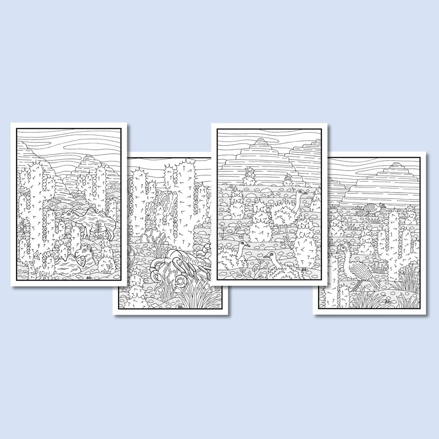 (Digital) Within The Desert Four Colouring Pages