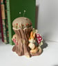 Hornsea rabbit pincushion embroidered flowers and bee