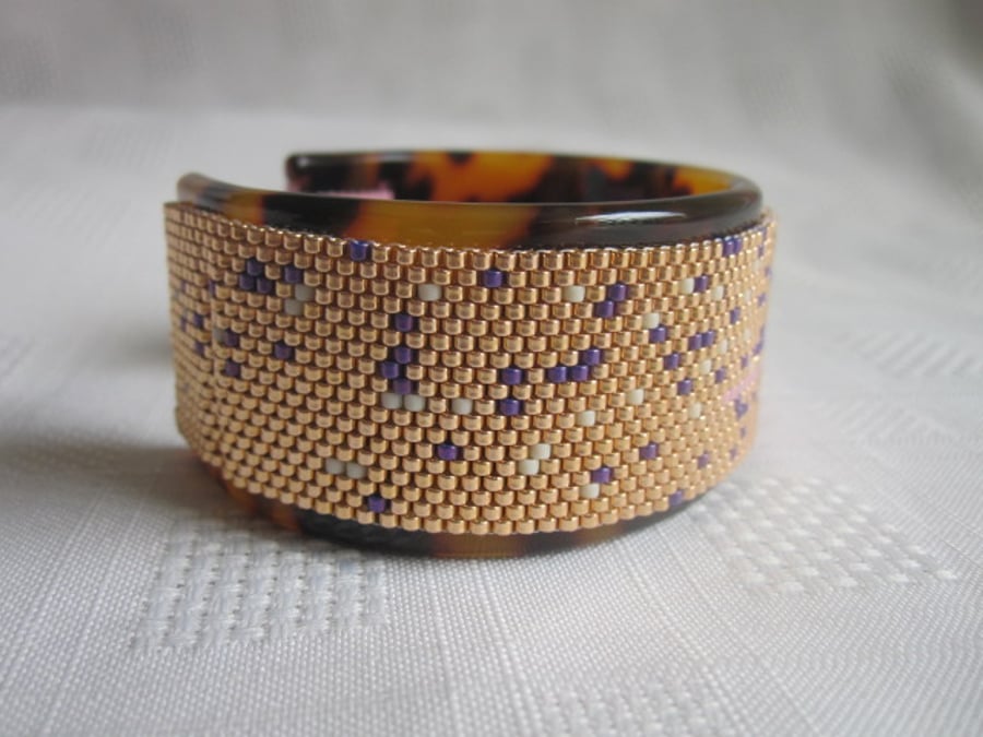 Pink and Gold Cuff Bangle