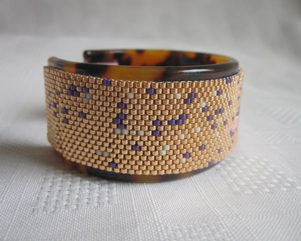 Pink and Gold Cuff Bangle