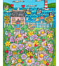 Cute little Cottage by the Sea Illustration Print A3