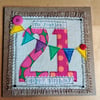 Handmade, fabric, free motion machine embroidery adult age birthday cards  