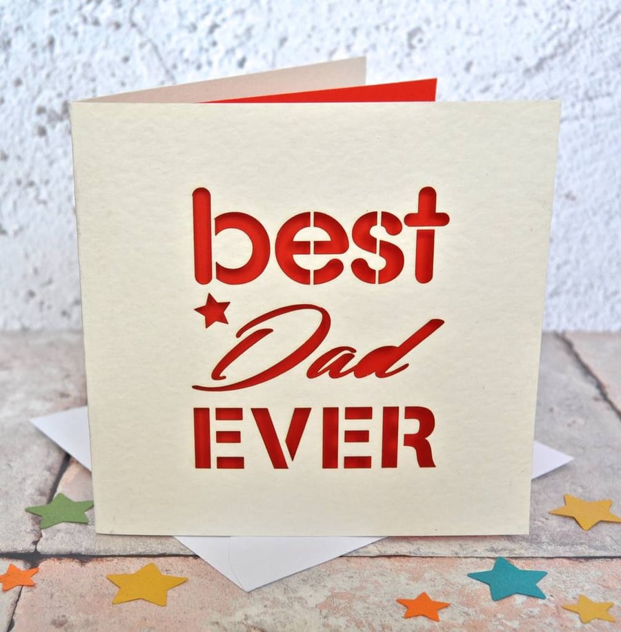 Laser Cut Best Dad Ever Card