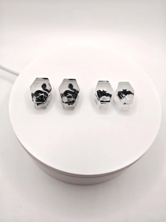 Halloween Glow in the Dark Ear Plugs: Coffin Design- Gothic Spooky Style 