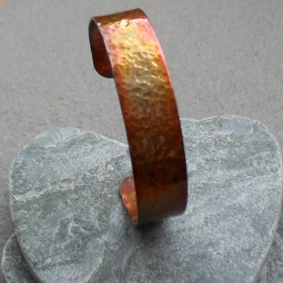 Oxidised Copper Cuff Bracelet Vintage Style