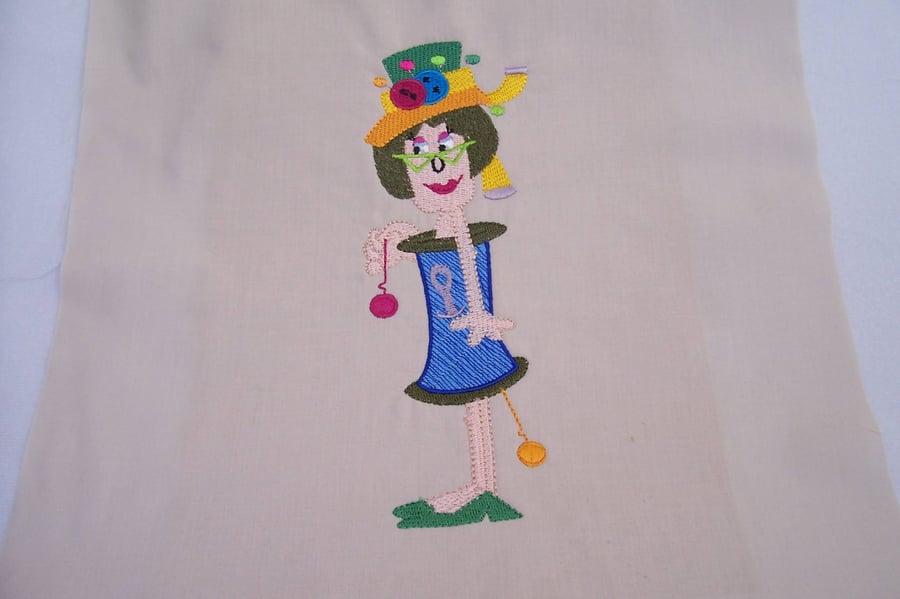  7 Embroidered Blocks to Use for Soft Crafts, Stash-buster, 11 inch square.