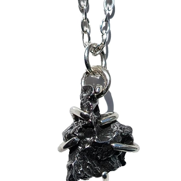 Necklace Silver Meteorite Jewellery Gift Campo del Cielo Claw Set Pendant 925