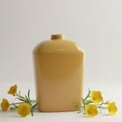 Yellow glazed porcelain bottle, handmade slip cast decor vase
