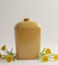 Yellow glazed porcelain bottle, handmade slip cast decor vase