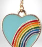 ENAMEL HEART EARRINGS Pink blue gold plated drop bar - Image 3