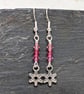 Pink Swarovski crystal silver plated snowflake earrings  - Image 9