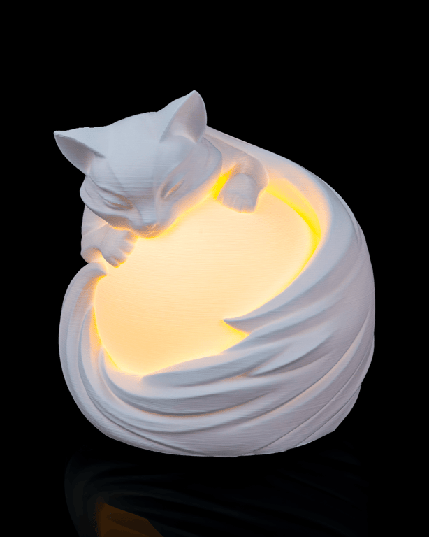 Sleeping Cat Lamp – Unique 3D Printed Table Lamp,Cat Night Light,