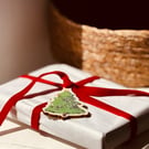 6 Christmas tree wooden ornaments, bottle neck tags, gift tags stocking stuffers